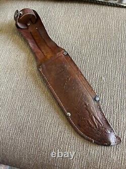 Rare, Edge Brand # 488, Sawtooth Spine, Stag, Solingen Germany, Orig. Sheath