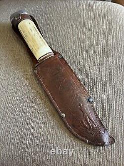 Rare, Edge Brand # 488, Sawtooth Spine, Stag, Solingen Germany, Orig. Sheath