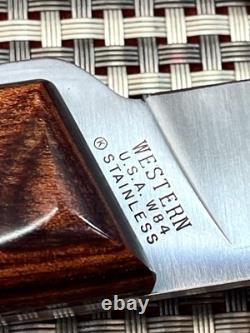 Rare Minty Vintage 1987 Western USA W84 Stainless Nra Hunting Knife, Case Set
