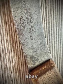 Rare Pre 1890 J. Russell & Co. GREEN RIVER WORKS BUFFALO SKINNING KNIFE 5 early