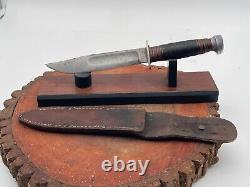 Rare Uitica Knife & Razor Czechoslovakia Fighting Knife withsheath-46.25