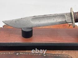 Rare Uitica Knife & Razor Czechoslovakia Fighting Knife withsheath-46.25