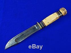 Rare Vintage 1905-09's US M. S. A. Marbles Gladstone MI 4 Pins Stag Hunting Knife