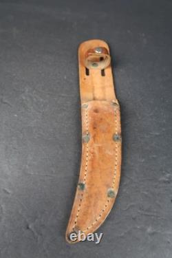 Rare Vintage Big Buck Salt Lake City Fixed Blade Knife & Sheath Unknown