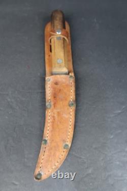 Rare Vintage Big Buck Salt Lake City Fixed Blade Knife & Sheath Unknown