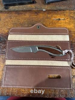 Rare Vintage Browning Model 377 Knife With Leather Case