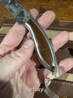Rare Vintage Browning Model 377 Knife With Leather Case