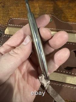 Rare Vintage Browning Model 377 Knife With Leather Case