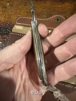 Rare Vintage Browning Model 377 Knife With Leather Case