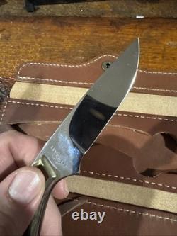 Rare Vintage Browning Model 377 Knife With Leather Case