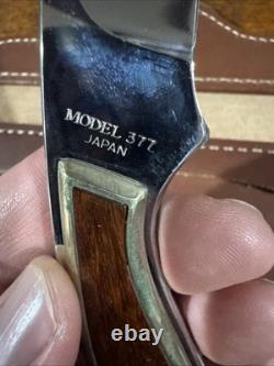 Rare Vintage Browning Model 377 Knife With Leather Case