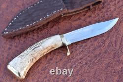 Rare Vintage Custom Ottosen 96 Stag Fixed Blade Hunting Knife P100 Nice (26743)