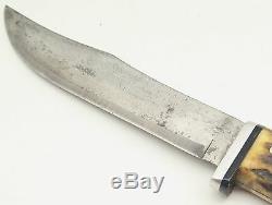 Rare Vintage Kinfolks USA Flame Edge Super Hunter 568 TC Stag Hunting Knife