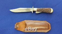 Rare Vintage Marbles Folding Safety Hunting Knife with Stag Handle pocket MSA