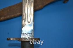 Rare Vintage Theatre Bowie Knife M1 Garand Bayonet Kutmaster Utica NY + Sheath