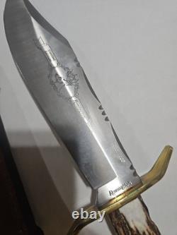 Remington Limited Edition (0353/2500) Crown Stag Handle 15.5 Bowie Knife Mint