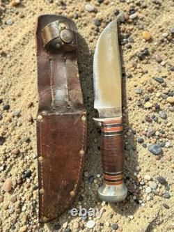 Remington RH 33 Vintage Fixed Blade Knife And Leather Sheath 1933-1940