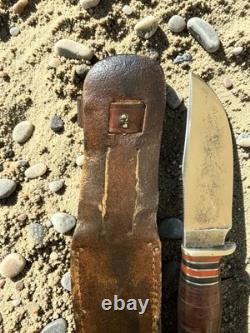 Remington RH 33 Vintage Fixed Blade Knife And Leather Sheath 1933-1940