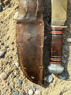 Remington RH 33 Vintage Fixed Blade Knife And Leather Sheath 1933-1940