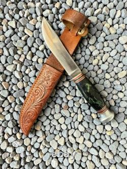 Remington RH 72P Green Swirl Handle Vintage Knife