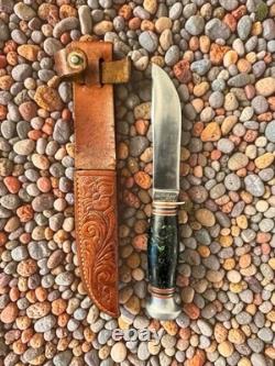 Remington RH 72P Green Swirl Handle Vintage Knife