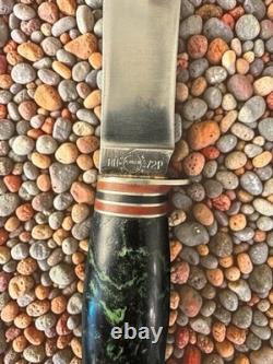 Remington RH 72P Green Swirl Handle Vintage Knife