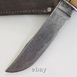 Remington Stag Handle USA Dupont RH 73 Hunting Knife WithLeather Sheath