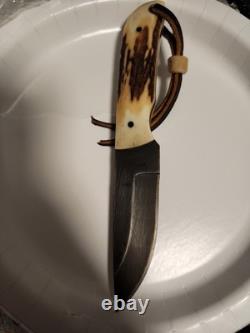 Ricky Fowler Custom Stag Handle Fixed Blade Knife