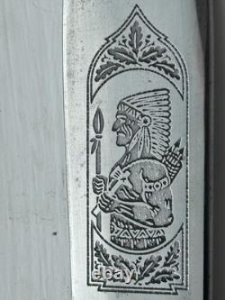 Robi Klaas Rare Vintage Vintage Fixed Blade Hunting Knife Etched Motif Sheath