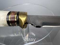Ronnie Chambers Custom Clip Point Hunter Elk Horn Handle Handmade