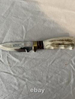 Ronnie Chambers Custom Clip Point Hunter Elk Horn Handle Handmade