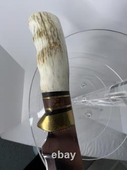 Ronnie Chambers Custom Clip Point Hunter Elk Horn Handle Handmade