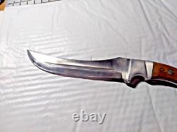 Rose Large Hunting Knife 8 In. Blade With Blood Curve And Case