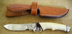 Ruffin Johnson Custom El Lobo Solo Model #5 Fixed Blade Hunting Knife, Stag