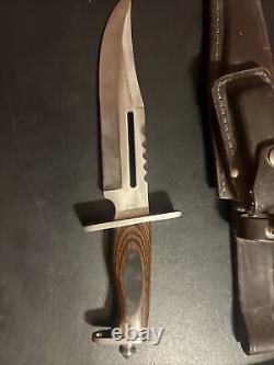 SABURO HAND MADE BOWIE KNIFE SKS500 in LEATHER SHEATH