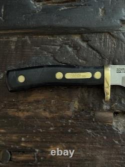 SCHRADE 1989 DUCKS UNLIMITED USA 165 DU Hunting Knife With Sheath & Stone (RARE)