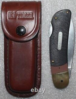 SCHRADE 510T Old Timer Folding Knife with Original Sheath Hunting 3 Blade USA