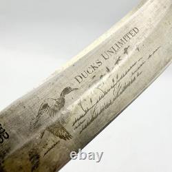 SCHRADE DUCKS UNLIMITED USA 165 DU Hunting Knife With Sheath & Hone (RARE)