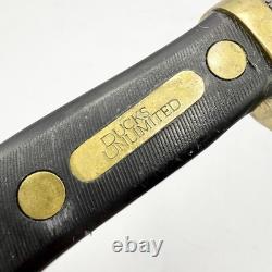 SCHRADE DUCKS UNLIMITED USA 165 DU Hunting Knife With Sheath & Hone (RARE)
