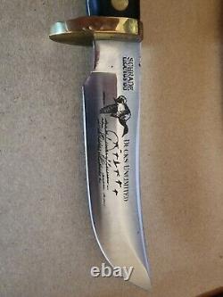 SCHRADE DUCKS UNLIMITED USA 165 DU Hunting Knife With Sheath & Stone RARE VINTAGE