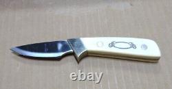 SCHRADE SCRIMSHAW USA 1981 GEESE LITTTLE FINGER FIXED BLADE KNIFE WithSHEATH SC509