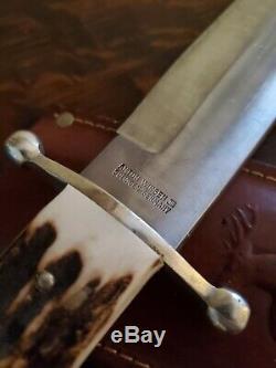 SOLINGEN GERMANY ANTON WINGEN JR OTHELLO/RED STAG ORIGINAL BOWIE KNIFE WithSHEATH
