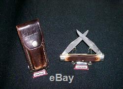 Schrade 77OT Knife & Sheath Used Old Timer USA Made Great Hunting Knives Rare