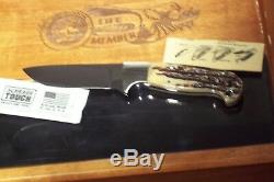 Schrade D'holder North American Hunting Club Life Member Stag Knife&display Used