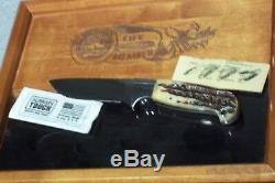 Schrade D'holder North American Hunting Club Life Member Stag Knife&display Used