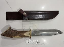 Schrade Frontier stag handle fixed blade knife with sheath scst 4