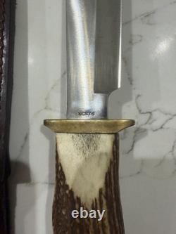 Schrade Frontier stag handle fixed blade knife with sheath scst 4