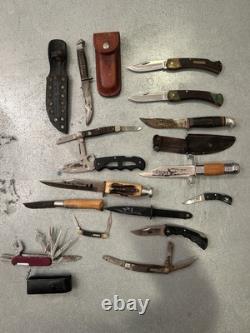 Schrade Tree Brand Western Original Buffalo Skinner Various Vintage Lot 15