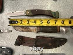 Schrade Tree Brand Western Original Buffalo Skinner Various Vintage Lot 15