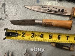 Schrade Tree Brand Western Original Buffalo Skinner Various Vintage Lot 15